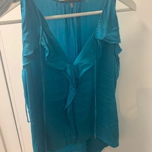 elie Tahari silk turquoise tank top